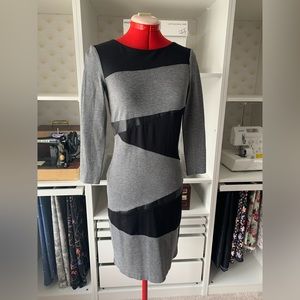DKNYC Colour blocked faux leather dress